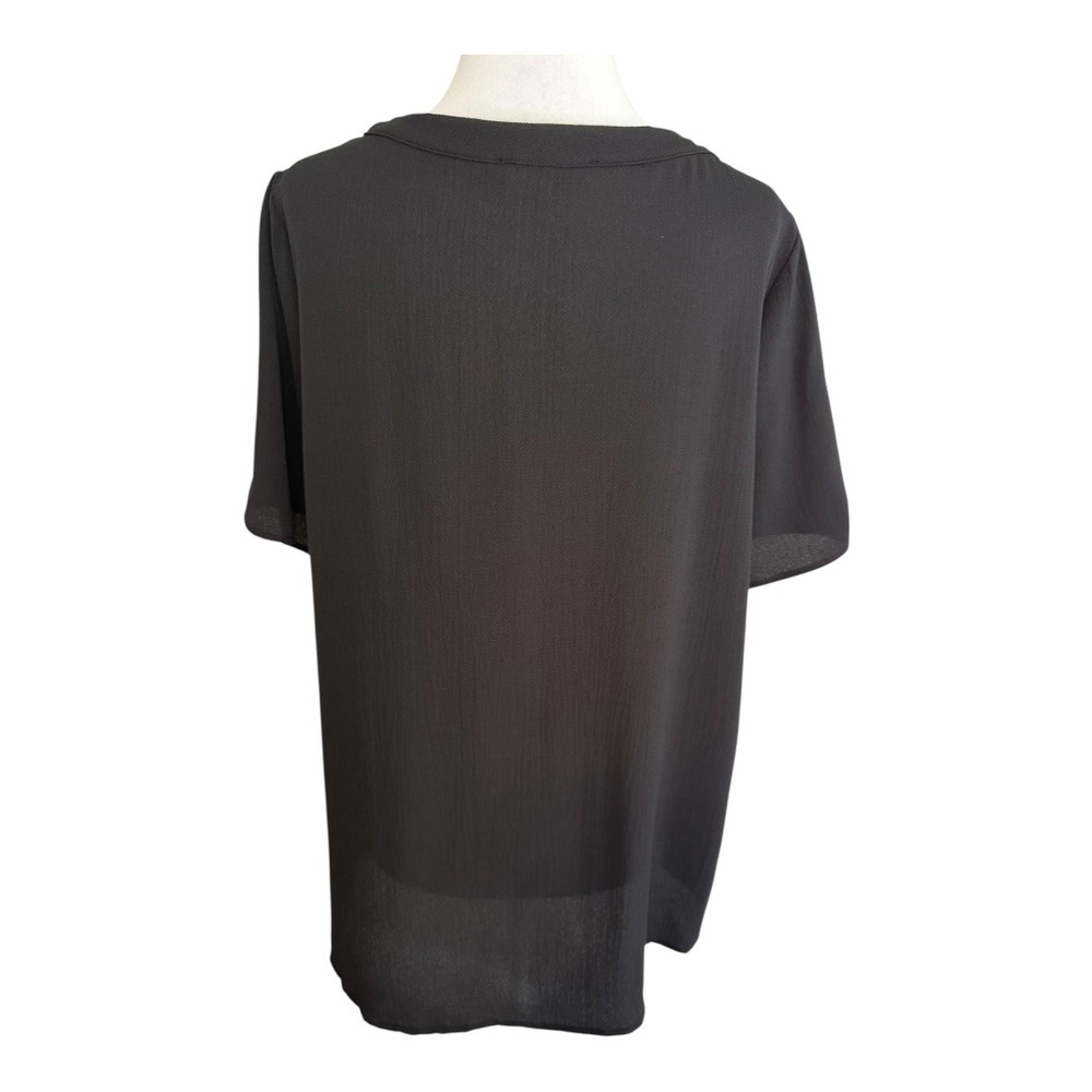 Andree by Unit Black Blouse Top Short Sleeve V Neck Womens‎ Size Small - Picture 4 of 8